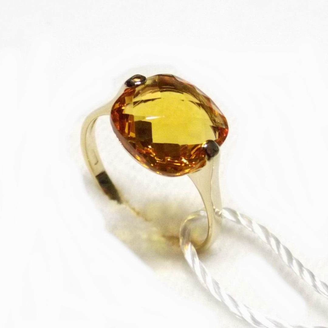Anello tipo nudo oro 9kt quarzo idrotermale color Topazio Madera 04 - Gioielleria Capodagli
