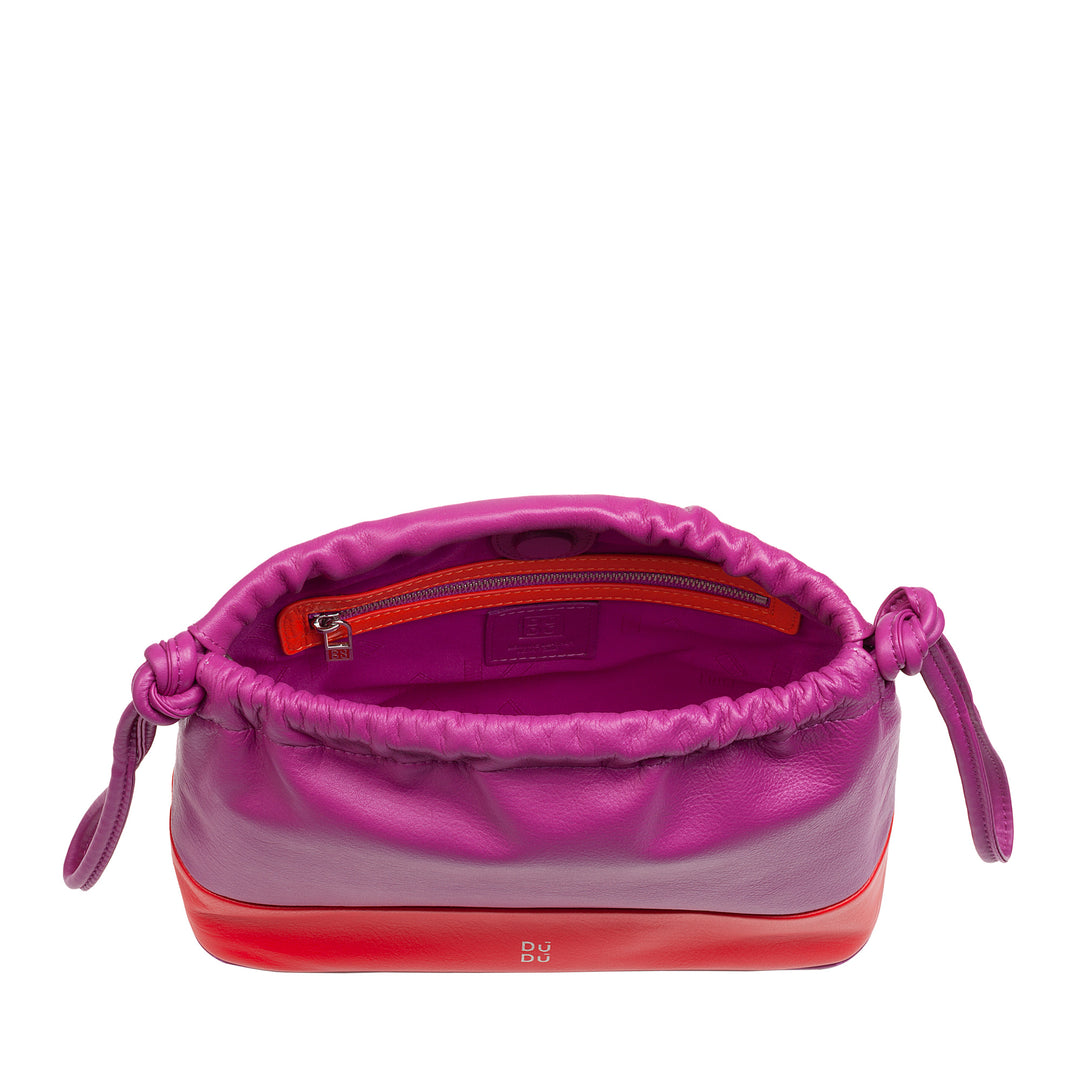 DuDu Женская сумка в мягкой коже, Цветная сумка для клатчей с поясом и ремнем