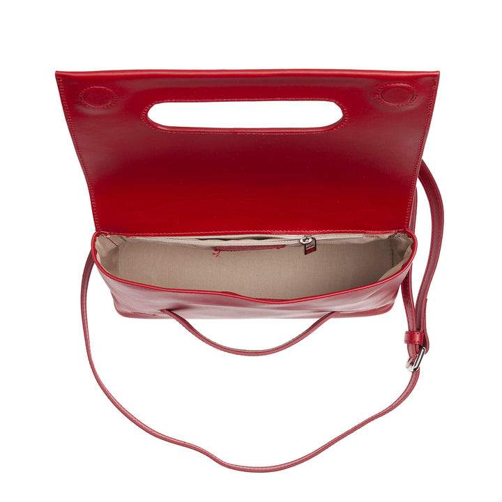 DUDU Handbag Women's Crossbody Bag in Handmade Leather Made in Italy with Hand Hand Handle and Zip