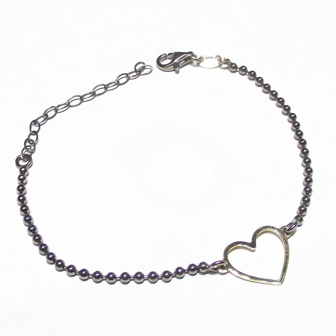 Capodagli bracciale Cuore Love oro giallo 18kt argento 925 finitura PVD nero CPD-BRA-ARG-0011-N - Capodagli 1937