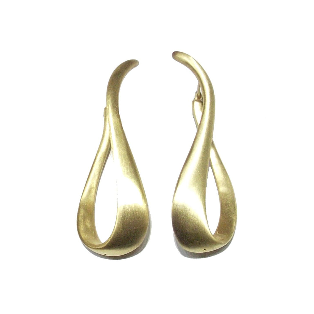 Capodagli orecchini a cerchio Goccia argento 925 finitura PVD oro giallo satinato CPD-ORE-ARG-0002-GS - Capodagli 1937
