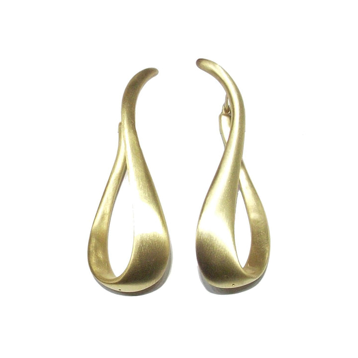 Capodagli orecchini a cerchio Goccia argento 925 finitura PVD oro giallo satinato CPD-ORE-ARG-0002-GS - Capodagli 1937