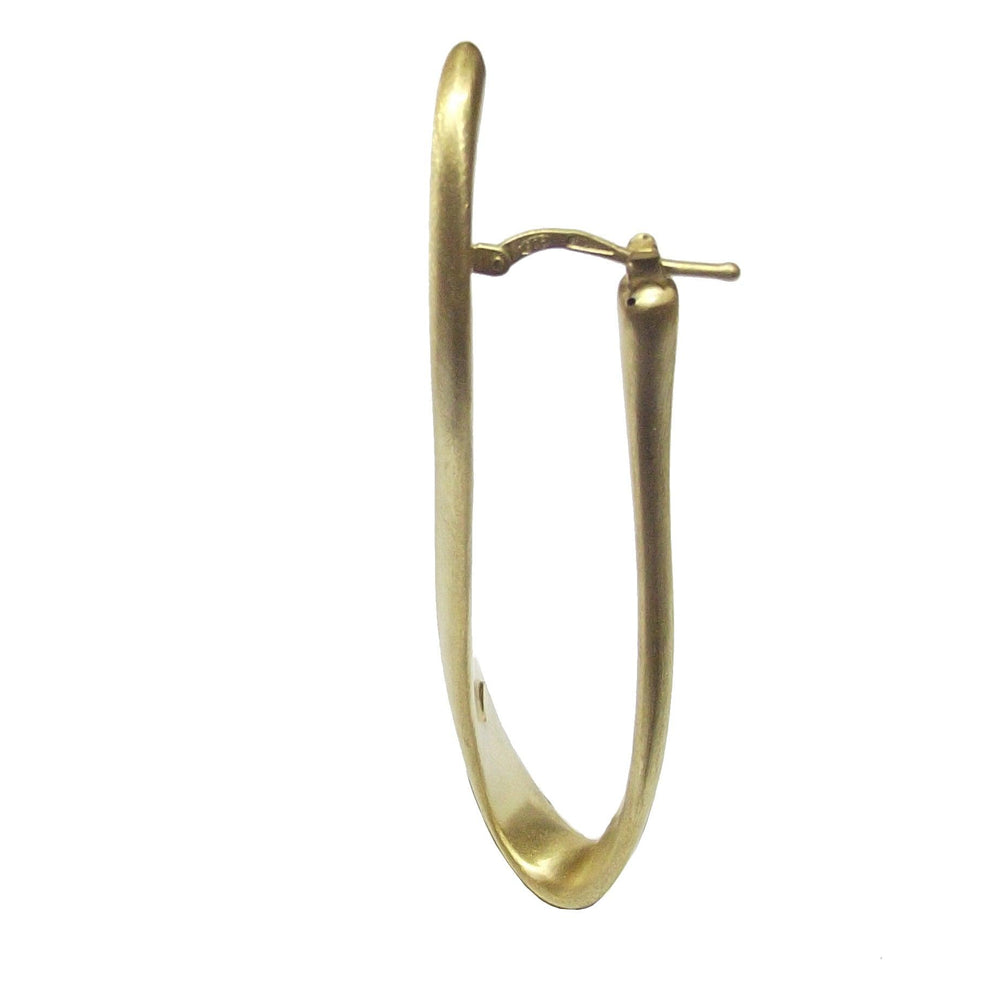 Capodagli orecchini a cerchio Goccia argento 925 finitura PVD oro giallo satinato CPD-ORE-ARG-0002-GS - Capodagli 1937