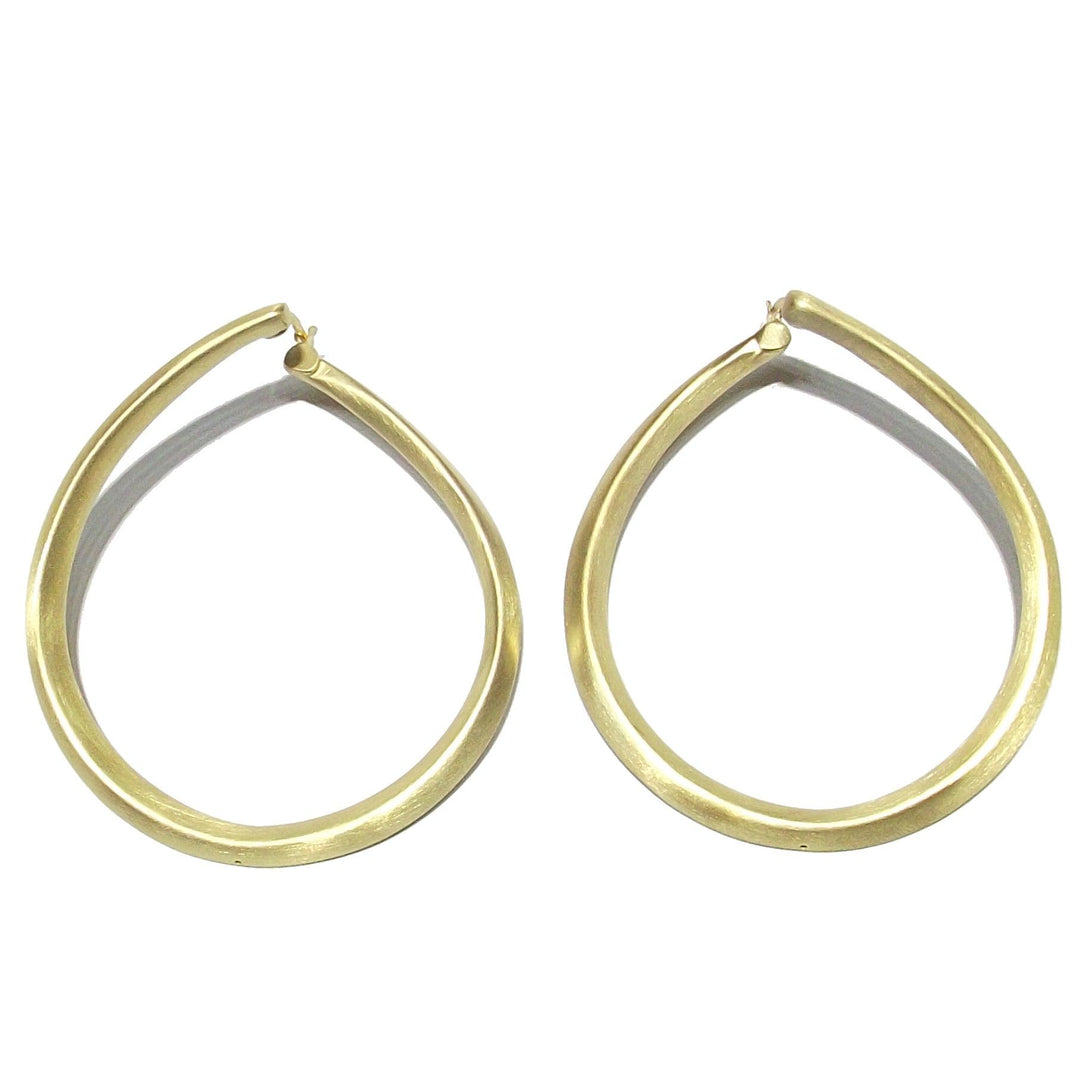 Capodagli orecchini a cerchio Goccia Grande argento 925 finitura PVD oro giallo satinato CPD-ORE-ARG-0001-GS - Capodagli 1937