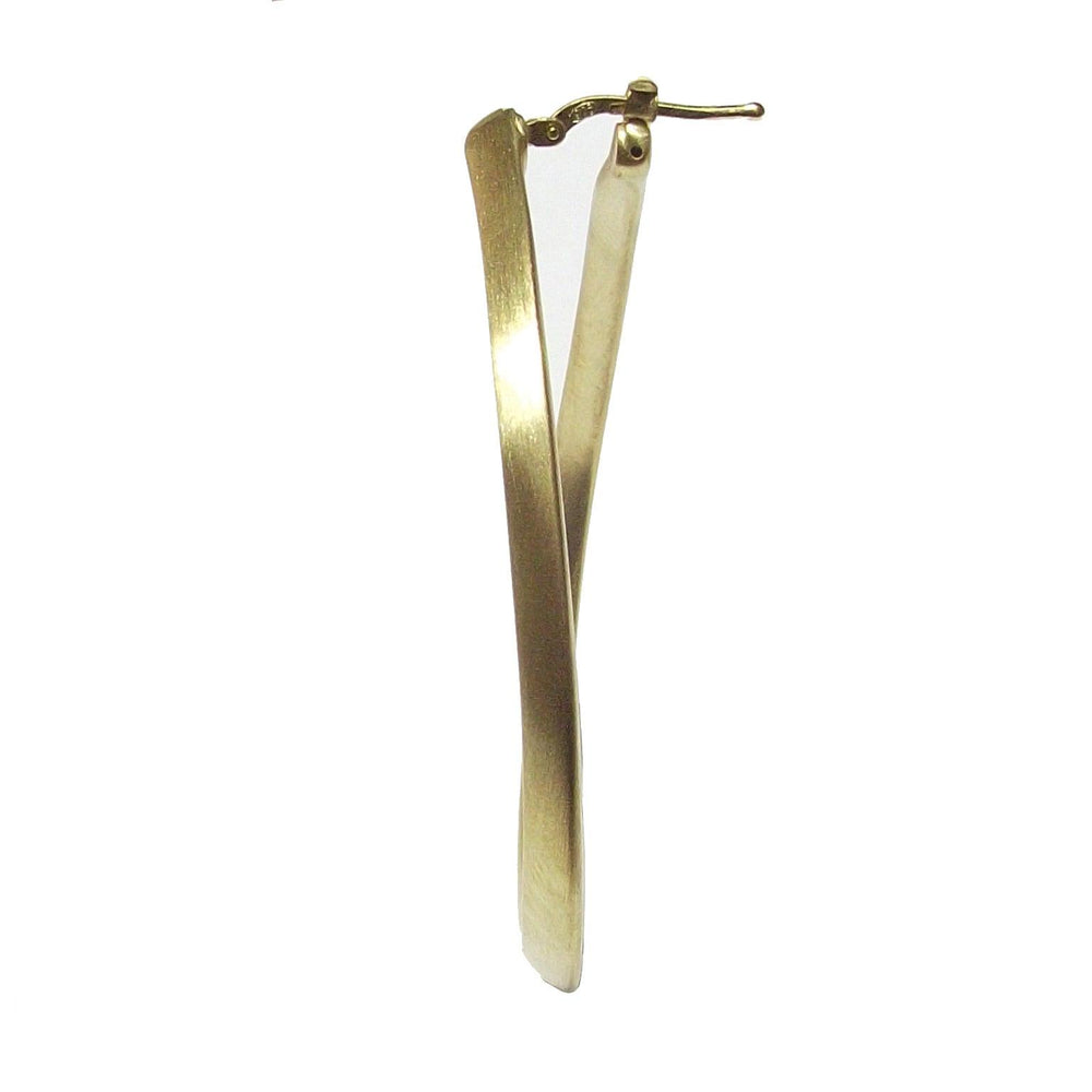 Capodagli orecchini a cerchio Goccia Grande argento 925 finitura PVD oro giallo satinato CPD-ORE-ARG-0001-GS - Capodagli 1937