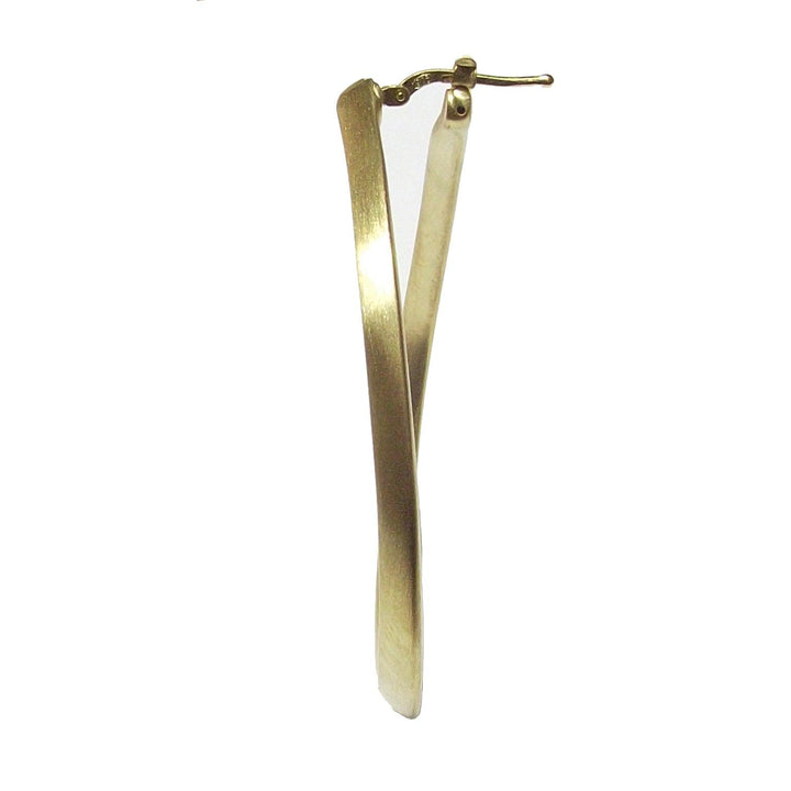 Capodagli orecchini a cerchio Goccia Grande argento 925 finitura PVD oro giallo satinato CPD-ORE-ARG-0001-GS - Capodagli 1937