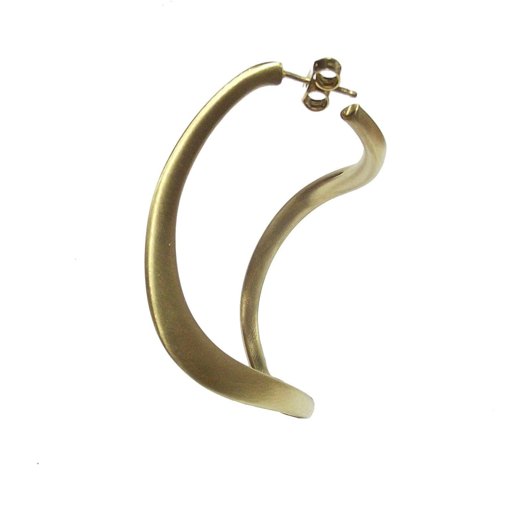 Capodagli orecchini a cerchio Rombo argento 925 finitura PVD oro giallo satinato CPD-ORE-ARG-0003-GS - Capodagli 1937