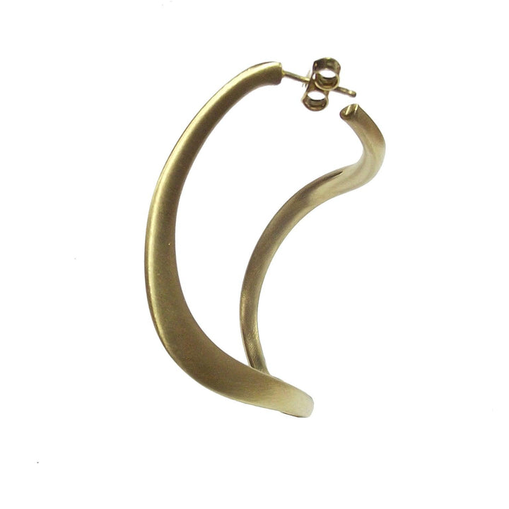 Capodagli orecchini a cerchio Rombo argento 925 finitura PVD oro giallo satinato CPD-ORE-ARG-0003-GS - Capodagli 1937