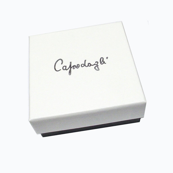 Capodagli orecchini a cerchio Rombo argento 925 finitura PVD oro giallo satinato CPD-ORE-ARG-0003-GS - Capodagli 1937