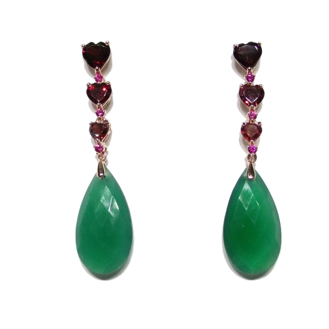 Crisor orecchini argento 925 agata verde granato CR-OR-27 - Gioielleria Capodagli