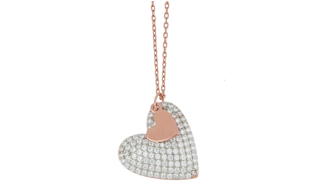 Cuori Milano girocollo Double Heartbreaker Spiga Collection argento 925 finitura PVD oro rosa 24916264 - Capodagli 1937