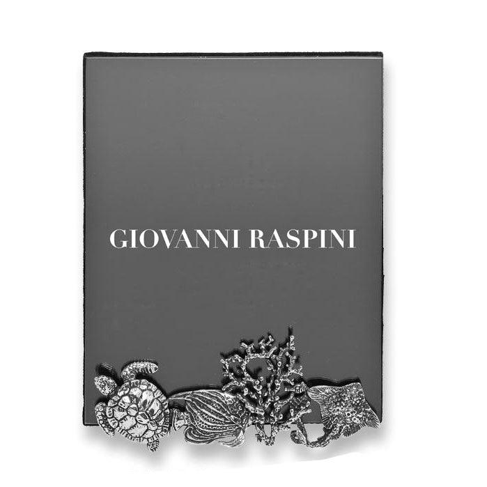 Giovanni Raspini cornice Mare piccola vetro 12x15cm bronzo bianco B0357 - Capodagli 1937