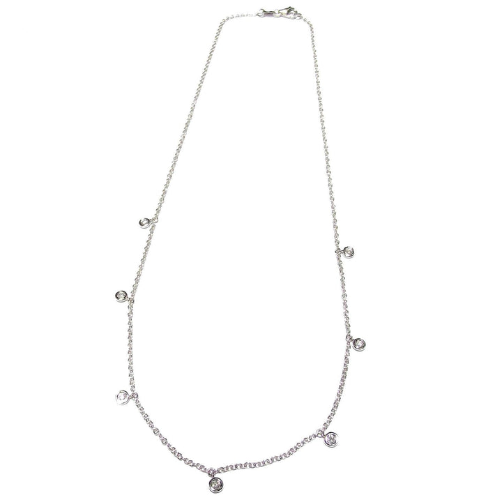 Lenti girocollo oro bianco 18Kt 3,50g con diamanti 0,213ct colore F purezza Sl 0317Gl - Gioielleria Capodagli