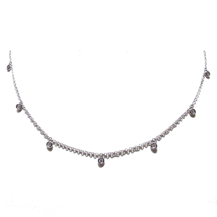 Lenti girocollo oro bianco 18Kt 3,50g con diamanti 0,213ct colore F purezza Sl 0317Gl - Gioielleria Capodagli