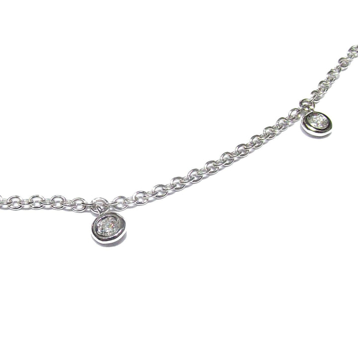 Lenti girocollo oro bianco 18Kt 3,50g con diamanti 0,213ct colore F purezza Sl 0317Gl - Gioielleria Capodagli