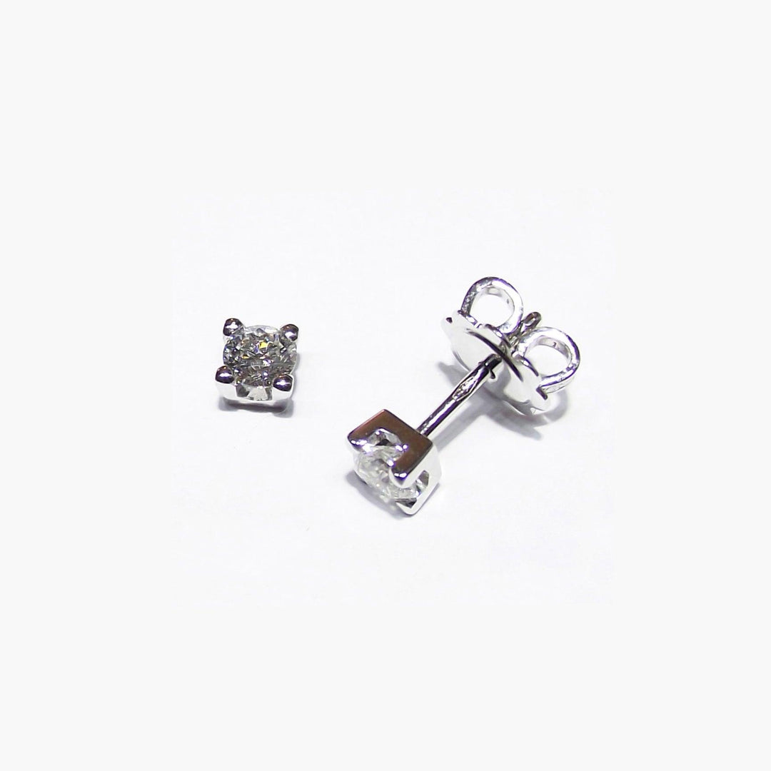 Lenti orecchini punto luce oro 18kt diamanti 0,10 colore F purezza SI 0137-010OR - Capodagli 1937