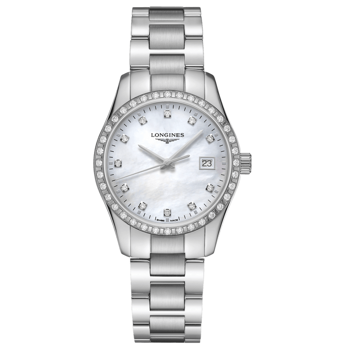 Longines orologio Conquest Classic 34mm madreperla diamanti quarzo acciaio L2.386.0.87.6 - Capodagli 1937