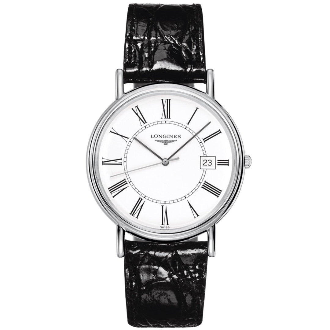 Longines orologio Présence 38.5mm bianco acciaio uomo quarzo L4.790.4.11.2 - Gioielleria Capodagli