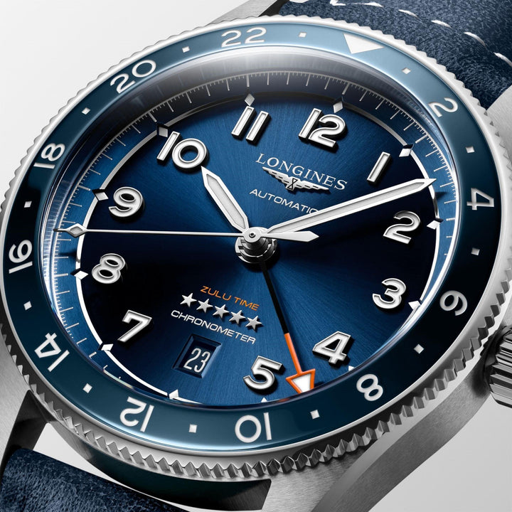 Longines orologio Spirit Zulu Time 42mm blu automatico acciaio L3.812.4.93.2 - Capodagli 1937