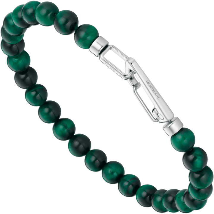 Montblanc bracciale Wrap Me acciaio e occhio di tigre verde misura L 12596568 - Gioielleria Capodagli