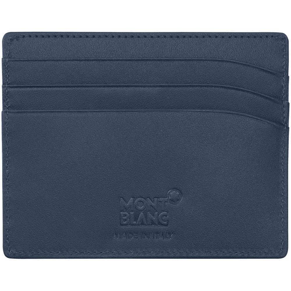 Montblanc custodia porta carte di credito a 6 scomparti Meisterstück blu navy 114557 - Gioielleria Capodagli