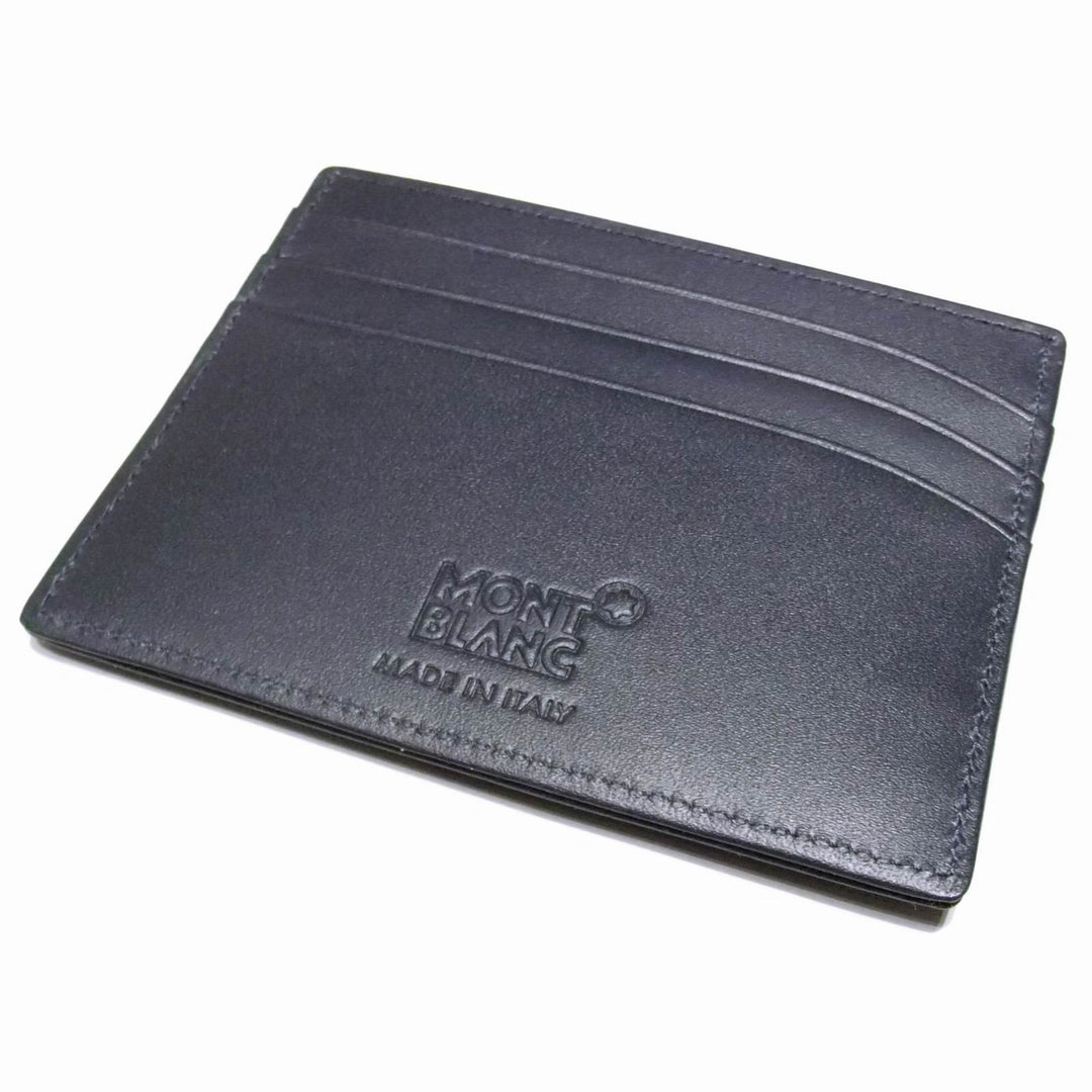 Montblanc custodia porta carte di credito a 6 scomparti Meisterstück blu navy 114557 - Gioielleria Capodagli