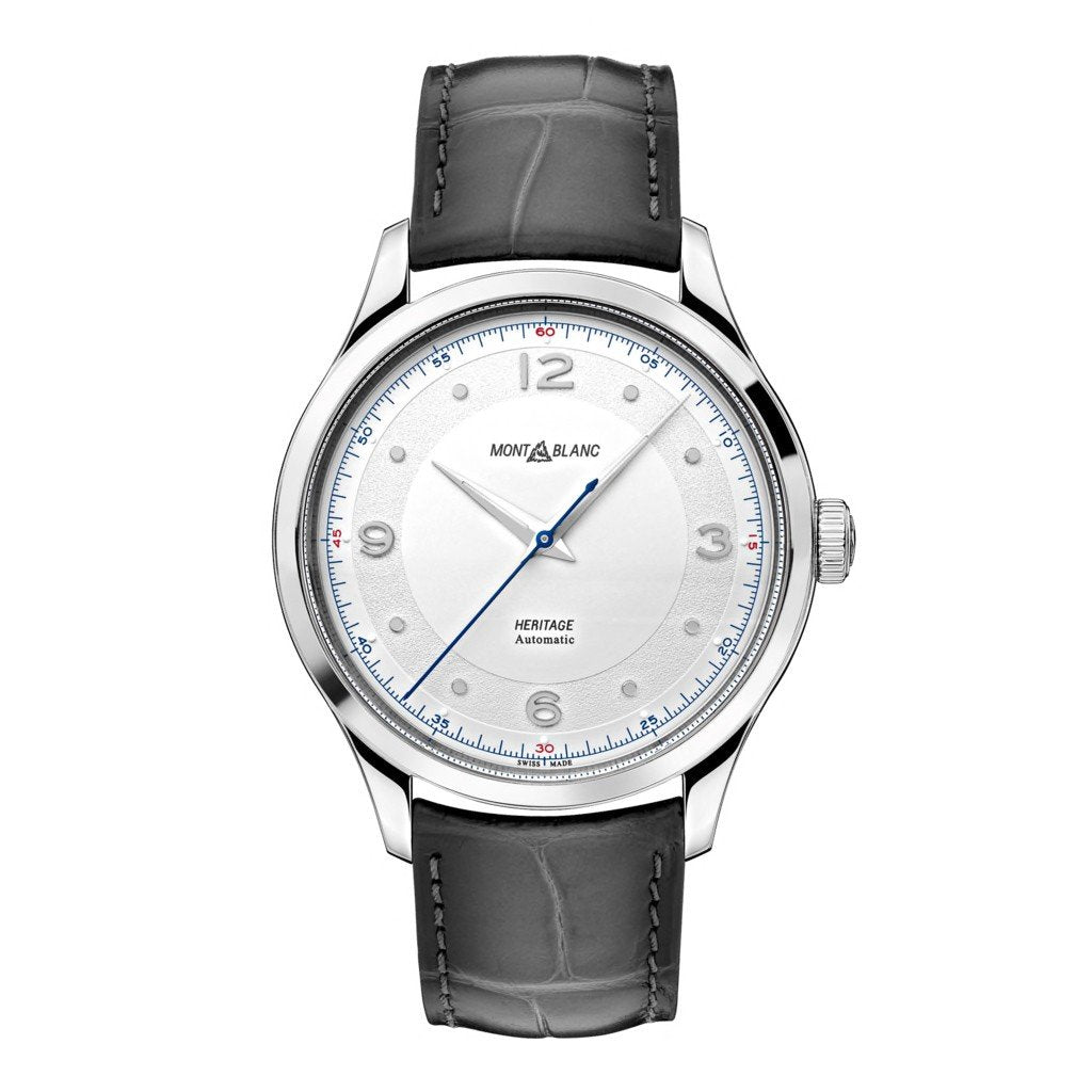 Montblanc orologio uomo Heritage Automatic 40mm alligatore grigio 119943 - Gioielleria Capodagli