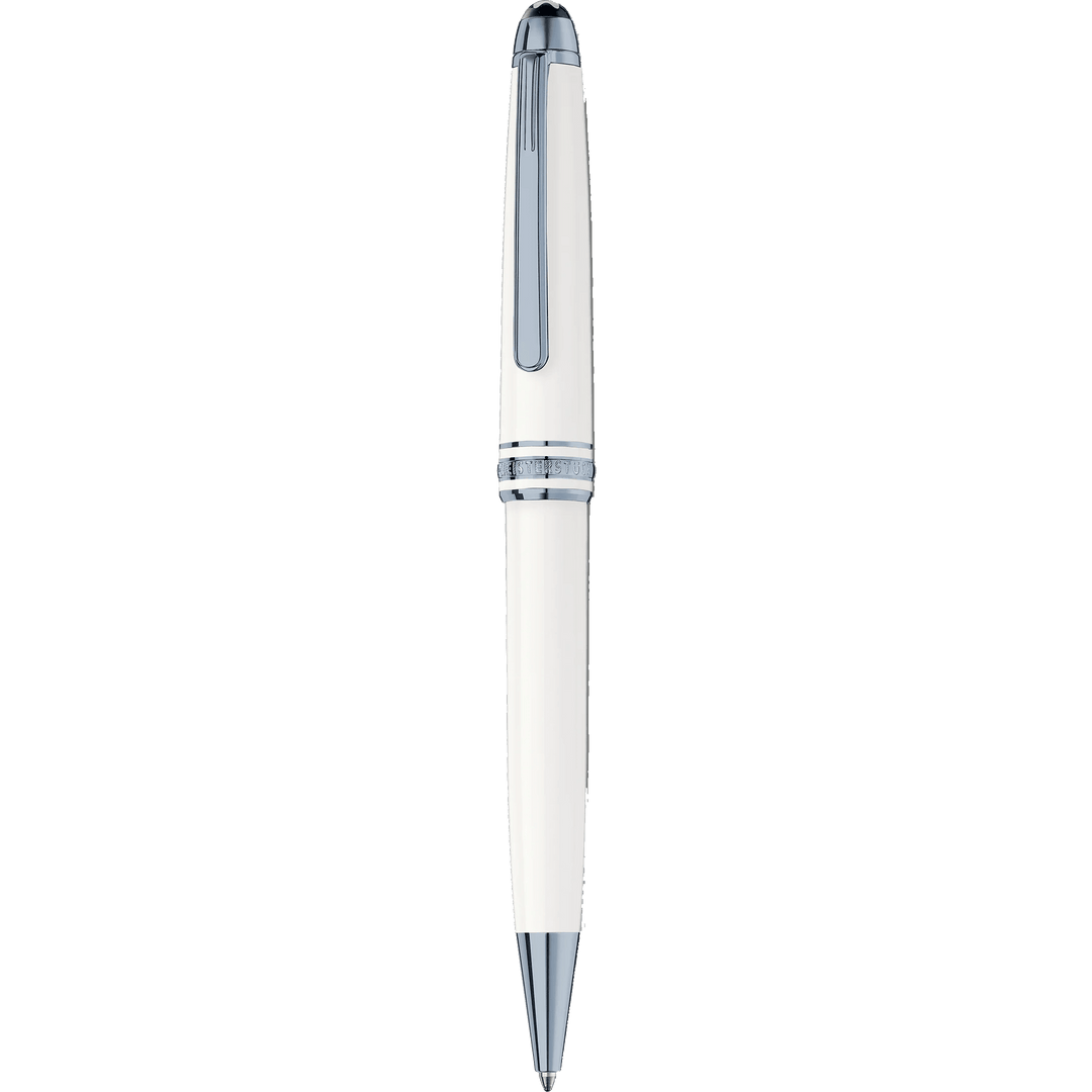 Montblanc penna a sfera Meisterstück Glacier Classique bianca finiture PVD blu 129401 - Capodagli 1937