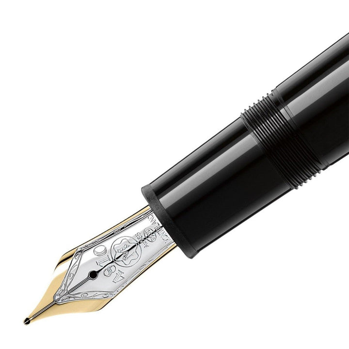 Montblanc stilografica Meisterstück Platinum-Coated LeGrand Traveller nera punta F 114225 - Gioielleria Capodagli