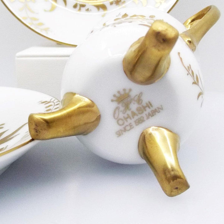 O.H.C. Ohashi set 2 tazzine da caffè decoro oro zecchino porcellana giapponese A-0188 - Gioielleria Capodagli
