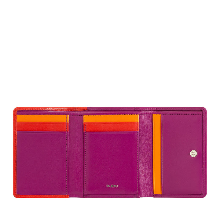 DuDu Женский кошелек RFID с кошельком Click Compact 8 Держатель карточек