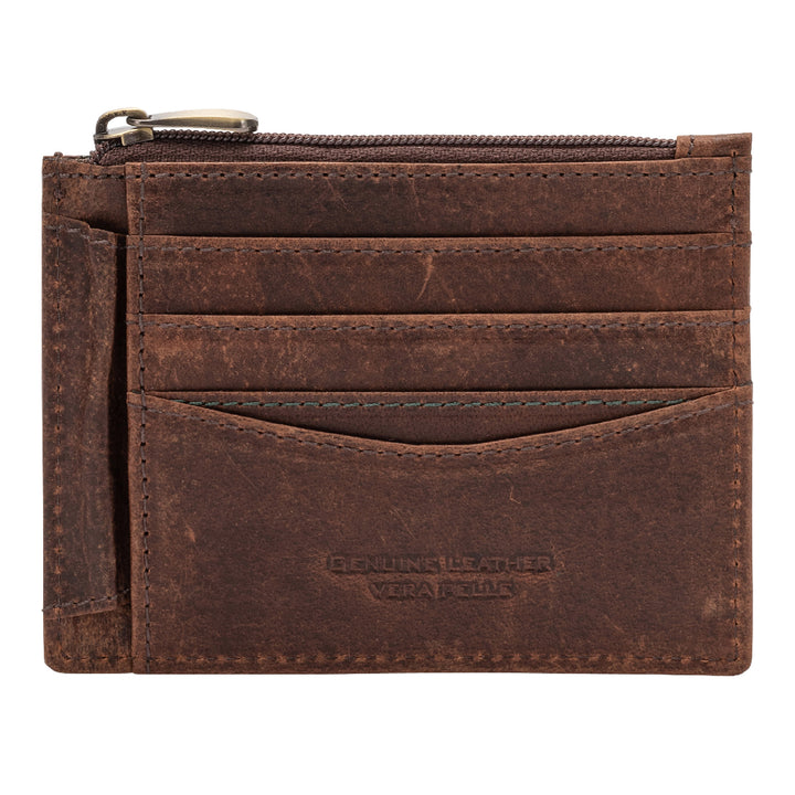 DuDu Кошелек для кредитных карт Мужская сумка из старой винтажной кожи с молнией Zip Zip