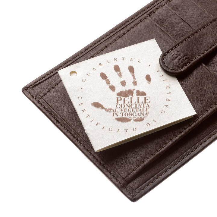 Античная Тоскана Мужские кредитные карты в натуральной итальянской коже Держатель тонких карточек с зажимной кнопкой