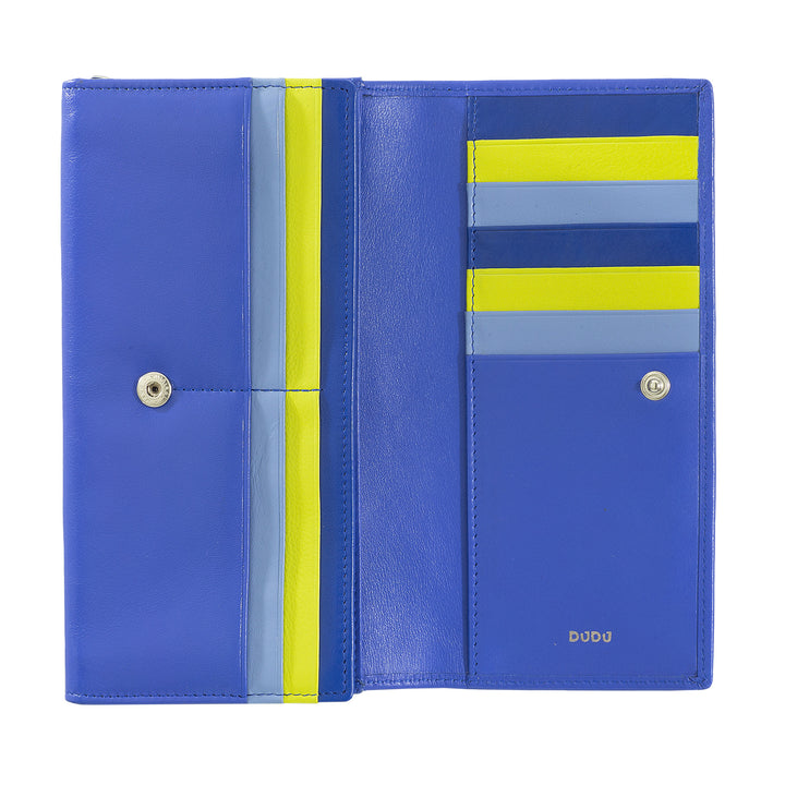DuDu Женский кошелек RFID Кожаный дизайн Длинный с монетным кошельком Zip 18 Карточный держатель и застежка-молния