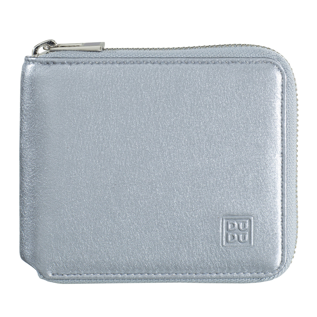 DuDu Женский кошелек из натуральной кожи с защитой RFID Маленький держатель кредитной карты Zip Around с застежкой-молнией с кошельком