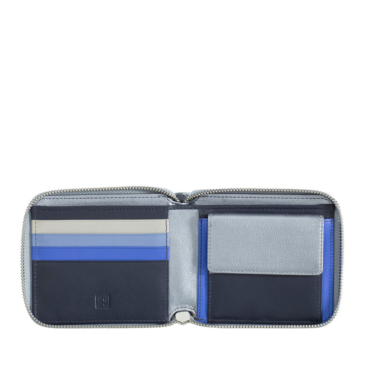 DuDu Женский кошелек из натуральной кожи с защитой RFID Маленький держатель кредитной карты Zip Around с застежкой-молнией с кошельком