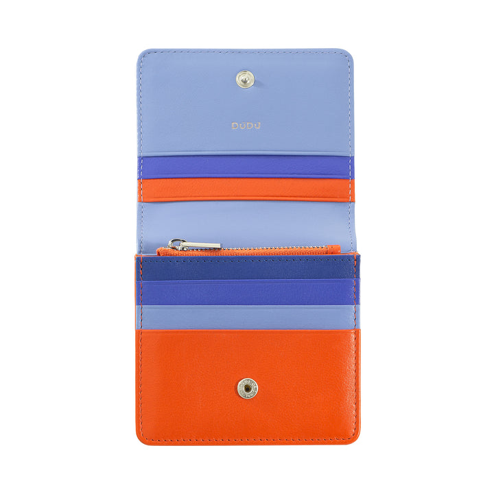 DuDu Женский кошелек Маленькая защищённая кожа RFID с внутренним застежкой-молнией и 8 держателями карточек