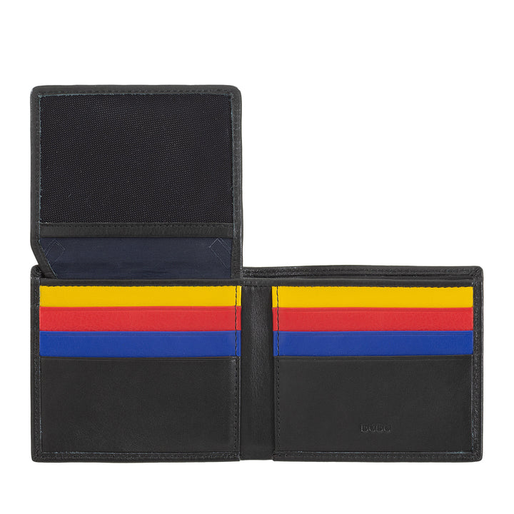 DuDu Маленький мужской бумажник RFID Многоцветный кожаный держатель карточек