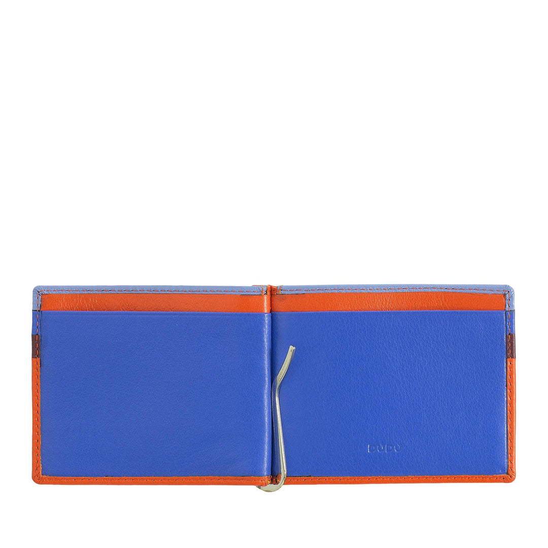 Мужский кошелек Dudu с кожаной одеждой в кожаном держателе Кредитные карты Clip Thin Banknotes Tile Holder