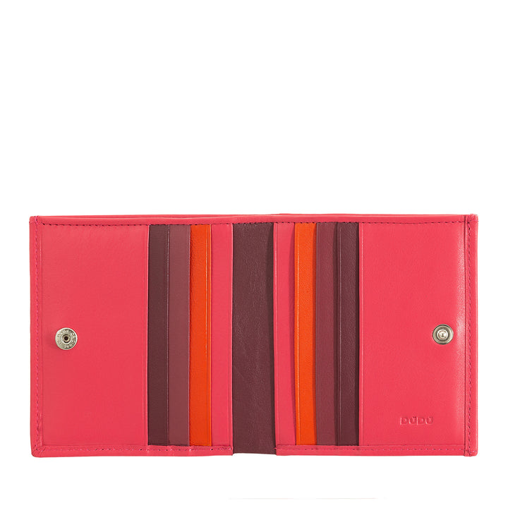 DuDu Многоцветный кожаный бумажник RFID держатель для карт и монет