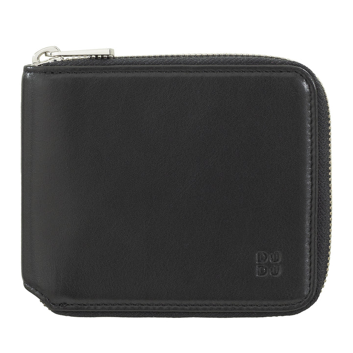 DuDu Мужской бумажник RFID Кошельки с застежкой-молнией Маленький наружный молнии с 6 слотами для карт