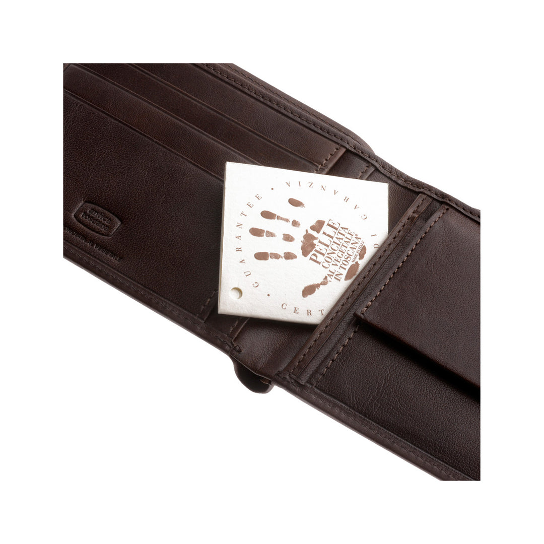 Мужской кошелек Antica Toscana с портамонете в настоящих итальянских кожаных картах / плитках и банкнотах