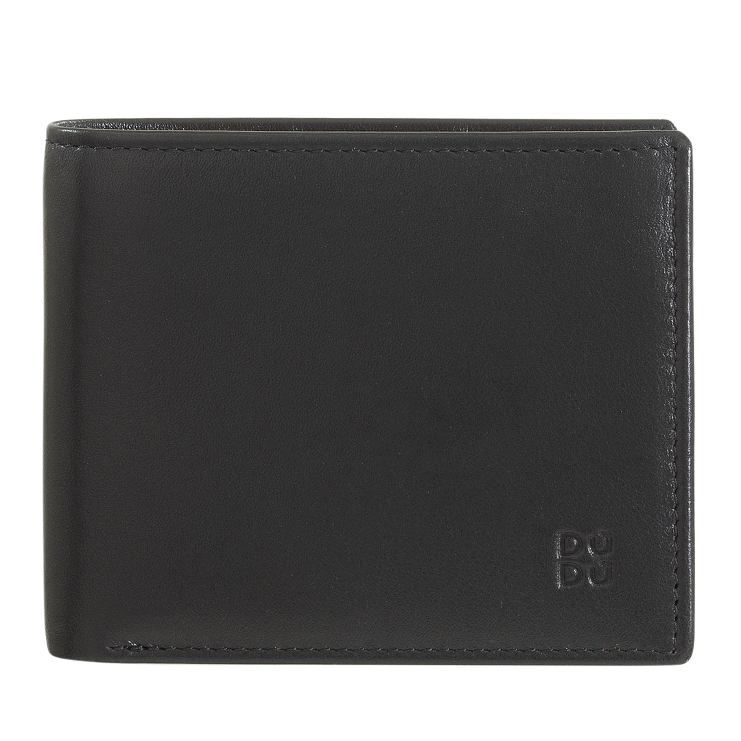 DuDu Маленький мужской бумажник RFID из кожи с кошельком