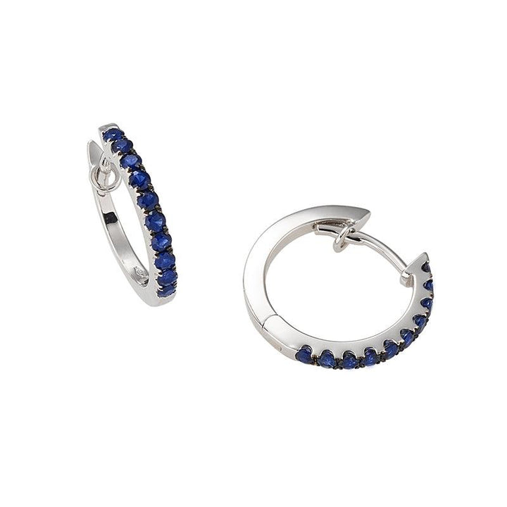 Sidalo orecchini a Cerchio oro bianco 18kt 3,30g zaffiri 0,67ct 0288OR - Gioielleria Capodagli