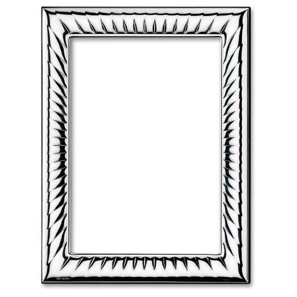 Sovrani cornice lucida fascia stretta raggi retro legno foto 10x15 argento bilaminato B313 - Gioielleria Capodagli