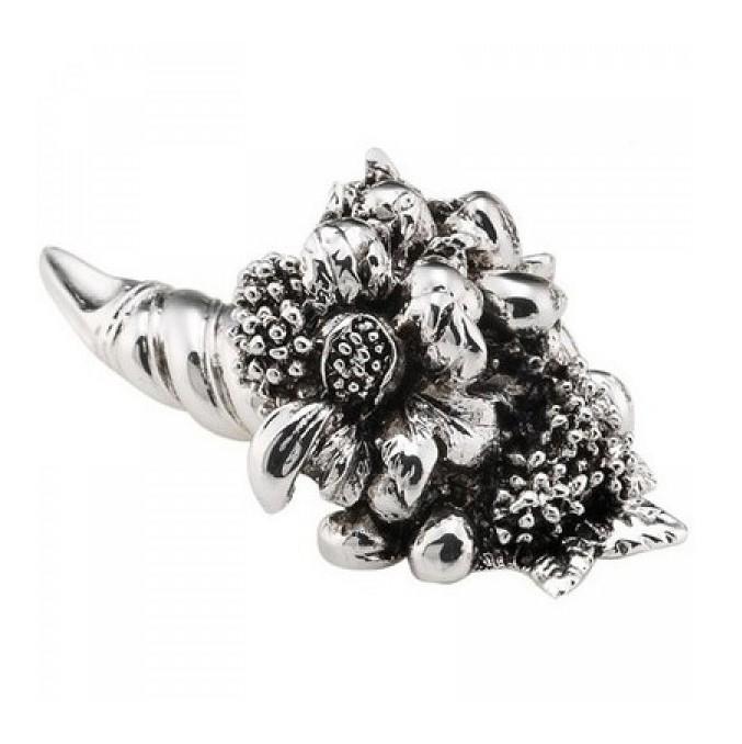 Sovrani cornucopia frutta resina 13cm laminato argento R 17868 - Gioielleria Capodagli