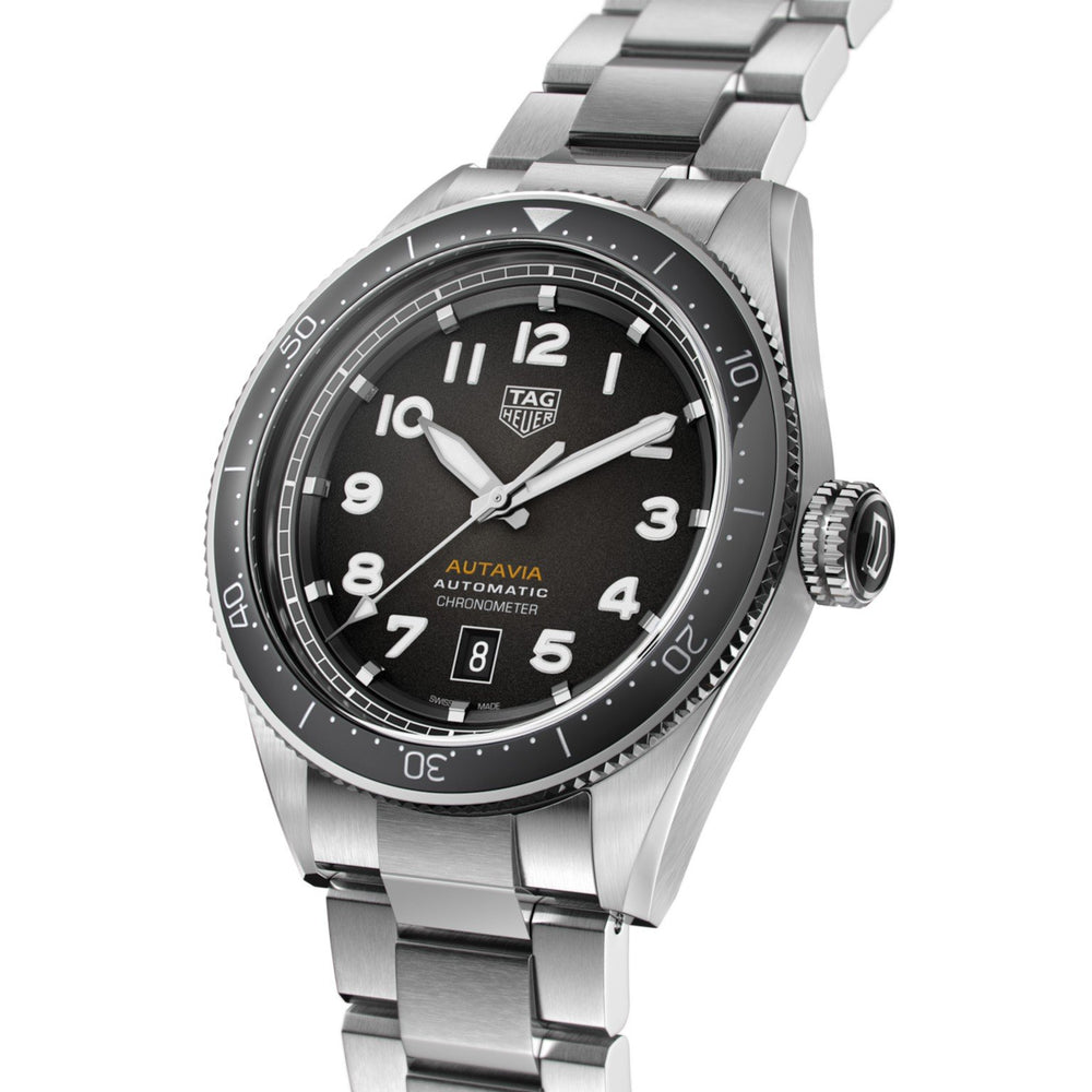 TAG Heuer orologio Autavia 42mm Calibre 5 COSC ceramica nera automatico acciaio WBE5114.EB0173 - Gioielleria Capodagli