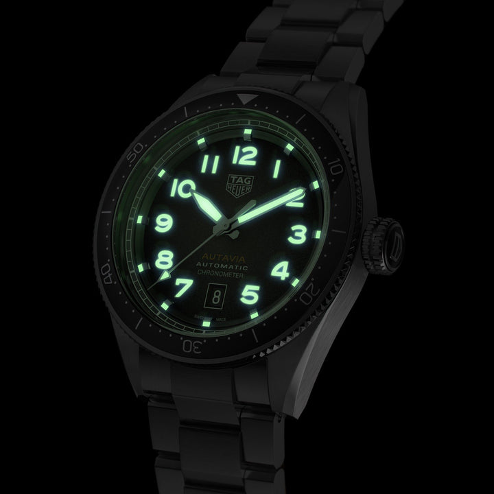TAG Heuer orologio Autavia 42mm Calibre 5 COSC ceramica nera automatico acciaio WBE5114.EB0173 - Gioielleria Capodagli