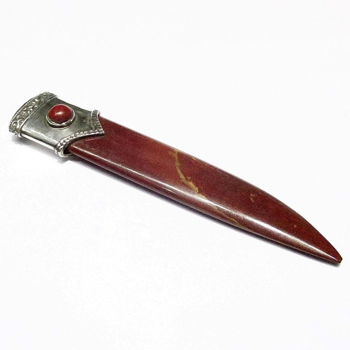 Tagliacarte in Diaspro cappuccio argento 925 anticato A-0217-D - Gioielleria Capodagli