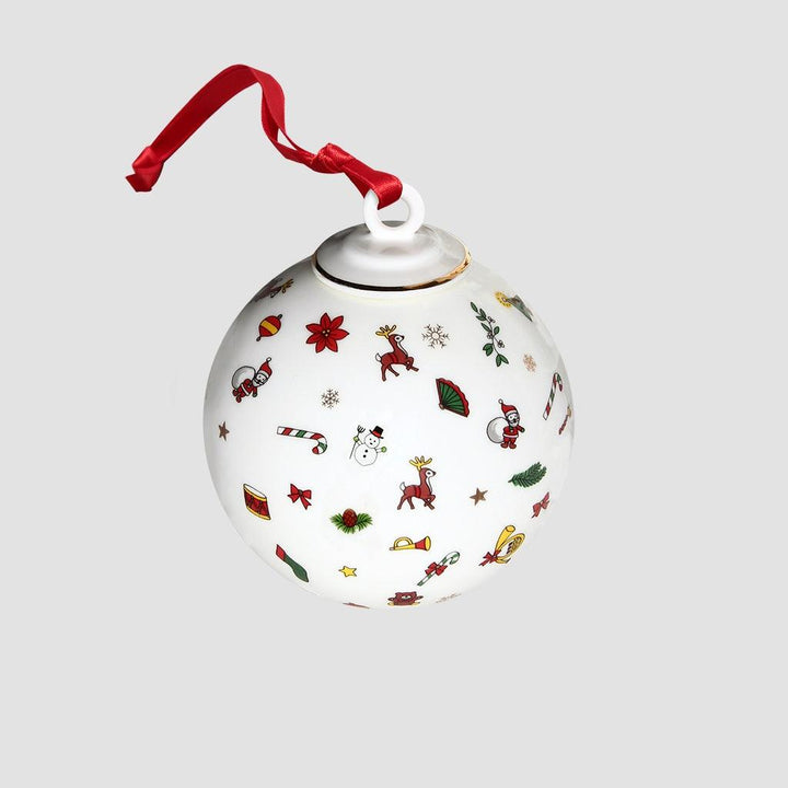 Taitu decorazione sfera Noel Oro Ball 8cm Fine Porcelain 12-4-17 - Capodagli 1937